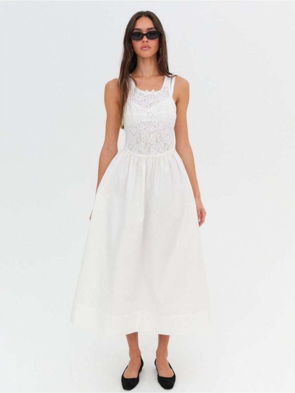 NWT For Love And Lemons White Lace Bodice Maxi Sundress